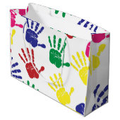 Kinder handdrucken Geburtstagsgeschenktasche - Gro Große Geschenktüte (Rückseite Schrägansicht)