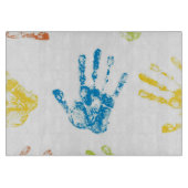 Kinder Handprints in der Farbe Schneidebrett (Vorderseite)