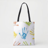 Kinder Handprints in der Farbe Tasche (Vorderseite)