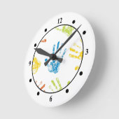 Kinder Handprints Runde Wanduhr (Winkel)