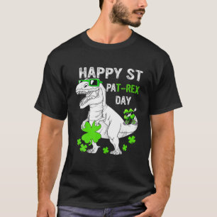 Kinder Happy St Pat Rex Saint Patrick's Day Dinosa T-Shirt