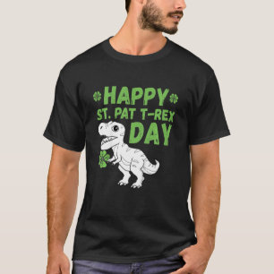 Kinder Happy St Pat T Rex Day Dinosaur St Patricks T-Shirt