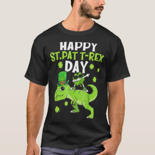 Kinder Happy St Pat T Rex Day Dinosaur St Patricks T-Shirt