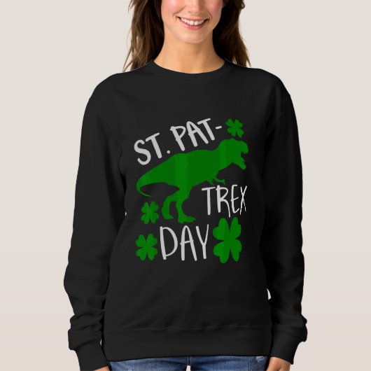 Kinder Happy St Pat Trex Day Dino Patricks Kleinki Sweatshirt (Vorderseite)