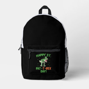 Kinder Happy St Pat Trex Day Dino St Patricks Day Bedruckter Rucksack
