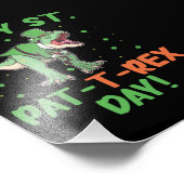 Kinder Happy St Pat Trex Day Dino St Patricks Day Fotodruck (Ecke)