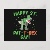 Kinder Happy St Pat Trex Day Dino St Patricks Day Postkarte (Vorderseite)