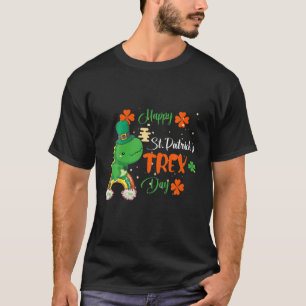 Kinder Happy St Pat Trex Day Dinosaur St Patricks T-Shirt