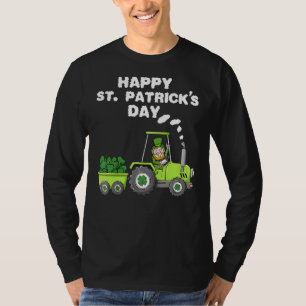 Kinder Happy St Patricks Day Kleeblatt Tractor Lep T-Shirt