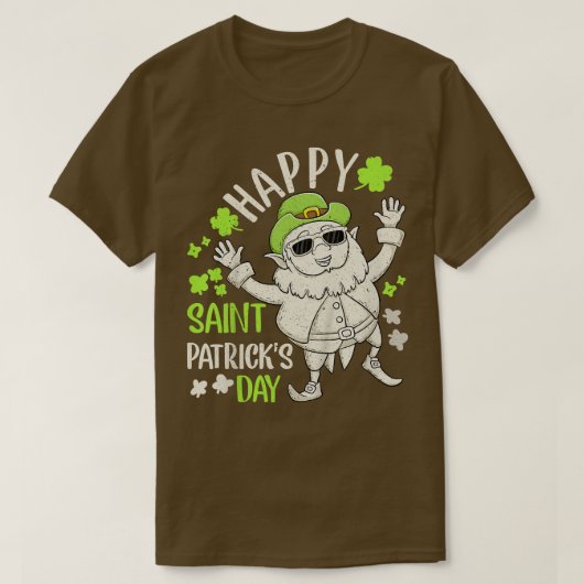 Kinder Happy St Patricks Day Leprechaun Kleeblatt T-Shirt (Design vorne)