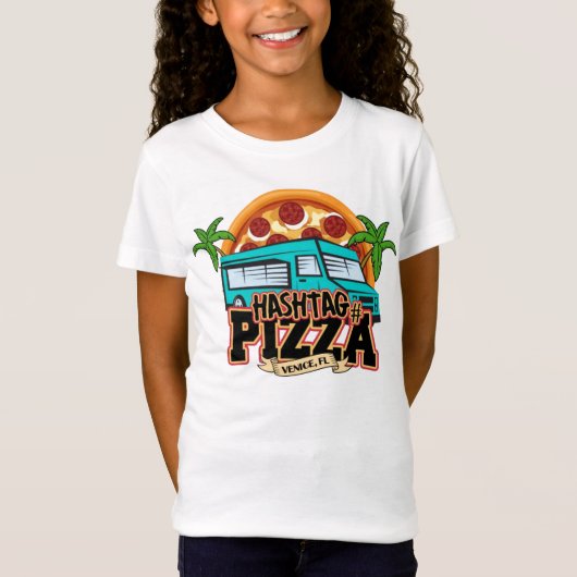 Kinder Hashtag Pizza Tshirt (Vorderseite)
