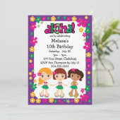 Kinder Hawaii-Luau Einladung (Stehend Vorderseite)