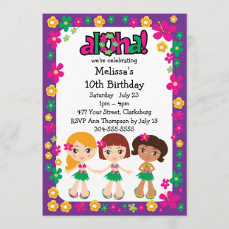 Kinder Hawaii-Luau Einladung