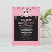 Kinder Heilige Kuh Geburtstagsparty Einladung (Stehend Vorderseite)