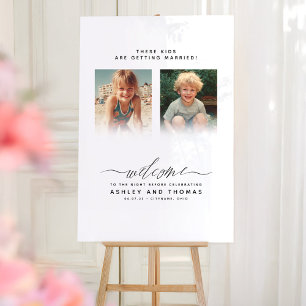 Kinder heiraten bald Probeempfang Willkommen Acrylschild