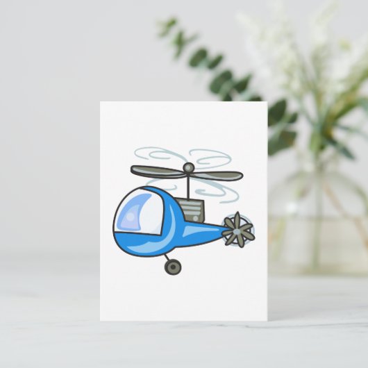 KINDER HELICOPTER POSTKARTE (Stehend Vorderseite)