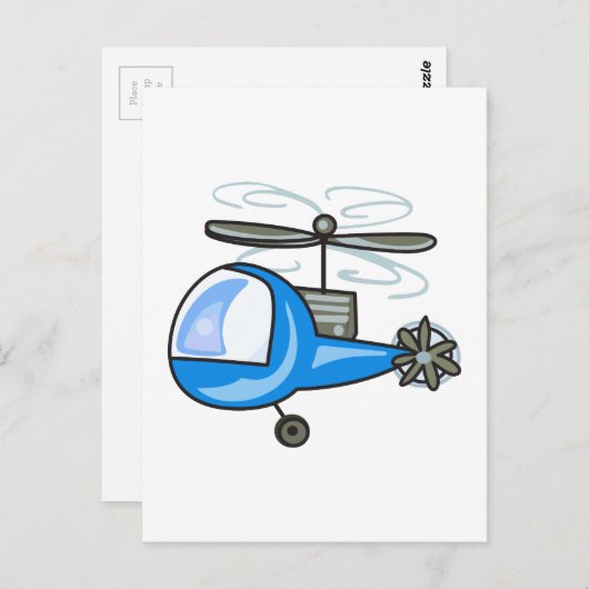KINDER HELICOPTER POSTKARTE (Vorne/Hinten)
