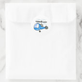 KINDER HELICOPTER RUNDER AUFKLEBER (Tasche)