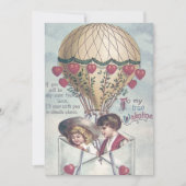 Kinder Herz Heißluftballon Hochzeit Einladung (Vorderseite)