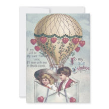 Kinder Herz Heißluftballon Hochzeit Einladung