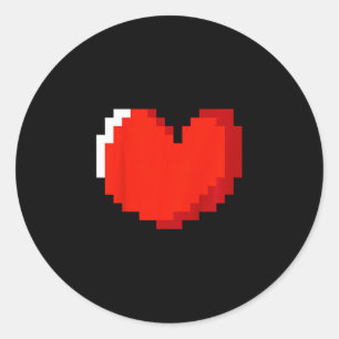 Kinder Herz Pixel Art Valentinstag Liebe Gaming Vi Runder Aufkleber
