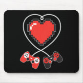 Kinder Herz Pixel Art Video-Game Controller Valent Mousepad (Vorne)