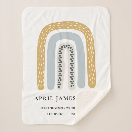 KINDER HERZEN BLUSH BLUE RAINBOW BABY GEBURTSTATT SHERPADECKE (Vorderseite)