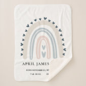 KINDER HERZEN BLUSH BLUE RAINBOW BABY GEBURTSTATT SHERPADECKE (Vorderseite)