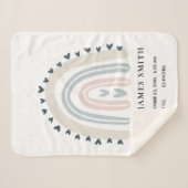 KINDER HERZEN BLUSH BLUE RAINBOW BABY GEBURTSTATT SHERPADECKE (Vorderseite (Horizontal))