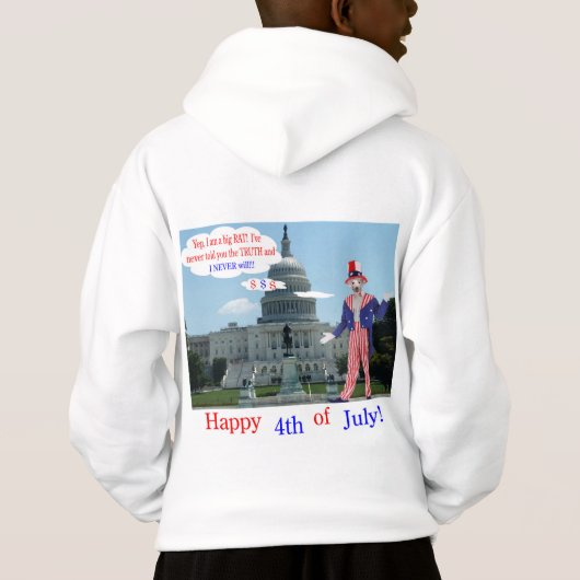 Kinder heulen. Glückwunsch 4. Ratte/Unclesam Hoodie (Rückseite)
