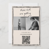 Kinder Hochzeitsfoto QR-Code Hochzeit Einladung (Rückseite)