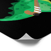 Kinder Hockey Dinosaur Lustig  Poster (Ecke)