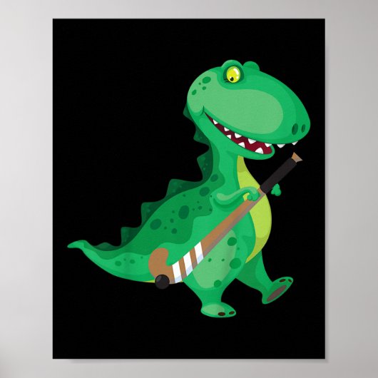 Kinder Hockey Dinosaur Lustig  Poster (Vorne)