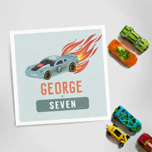 Kinder Hot Blue Racing Car Boys Geburtstag Serviette