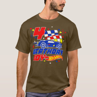 Kinder Hot Wheels 4 Birthday Boy T-Shirt