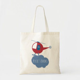 Kinder Hubschrauber Blau Rot Bibliothek Buch Trage Tragetasche