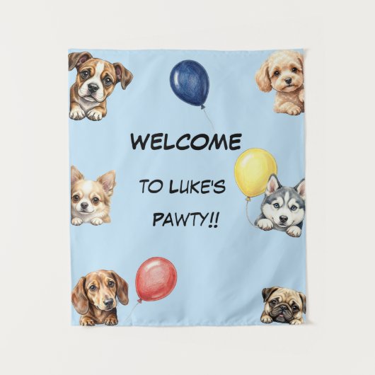 Kinder Hund Party Banner Wandteppich (Vorderseite)