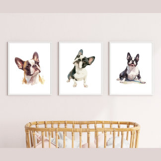 Kinder Hunde Kunst, Boston Terrier Poster Bilderwand Sets