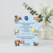 Kinder-Hundeparty-Digital-Download  Einladung (Stehend Vorderseite)