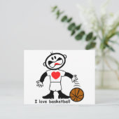 Kinder I Liebe Basketball Postkarte (Stehend Vorderseite)