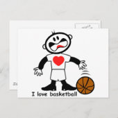 Kinder I Liebe Basketball Postkarte (Vorne/Hinten)