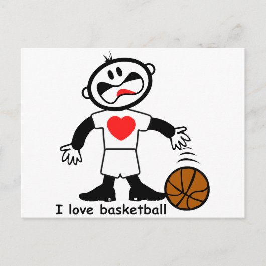 Kinder I Liebe Basketball Postkarte (Vorderseite)