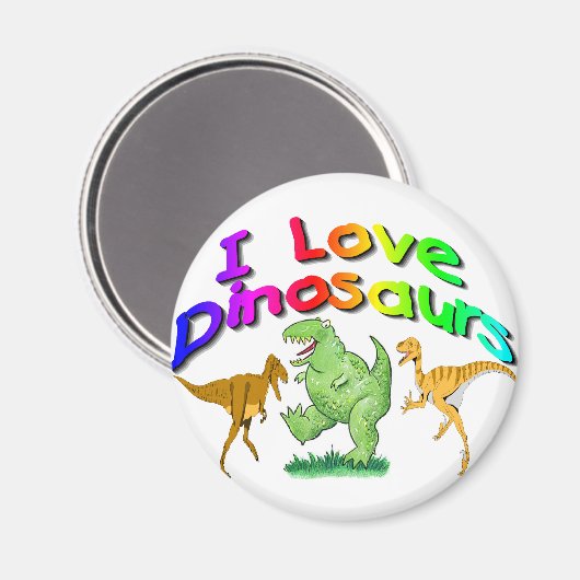 Kinder "I Liebe Dinosaurier" Geschenke Magnet (Vorderseite/Rückseite)
