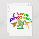 Kinder "I Liebe Dinosaurier" Geschenke Postkarte (Vorne/Hinten)