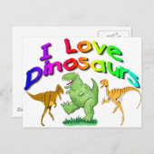 Kinder "I Liebe Dinosaurier" Geschenke Postkarte (Vorne/Hinten)