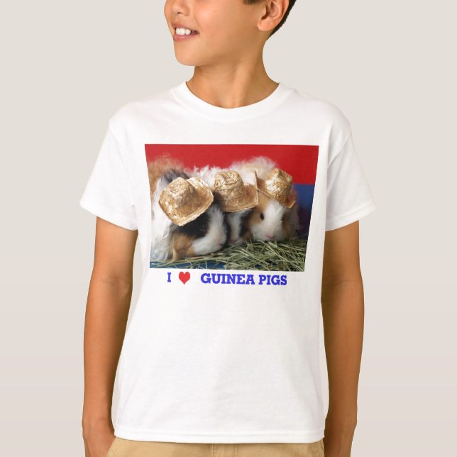 Kinder I Liebe Guinea Schweine T Shirt (Vorderseite)