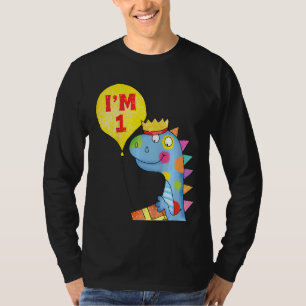 Kinder ich bin 1 Dinosaurier Geburtstagsparty T-Shirt