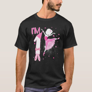 Kinder ich bin 1. Geburtstag Ballerina Girl Ballet T-Shirt