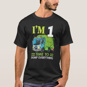 Kinder ich bin 1 Jahre alt Geburtstag Junge Müllwa T-Shirt