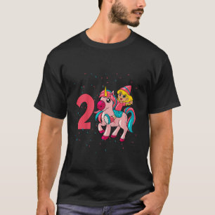 Kinder ich bin 2 mit Einhorn Mädchen Geburtstag 2  T-Shirt